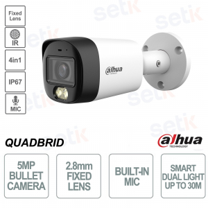 HFW1500RM-IL-A-S3 2.8mm – Telecamera 5MP Smart Dual Light IP67 - Versione S3 - Dahua
