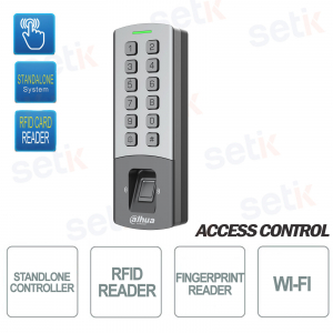 ASI1212M-W Standalone Access Control with Fingerprint, RFID Badge, and Wi-Fi for Professional and Outdoor Environments - Dahua