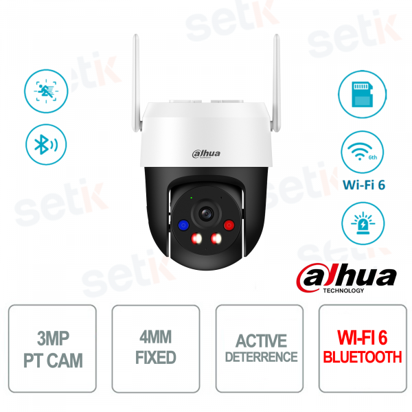 Caméra WiFi couleur PT 3MP 4 mm avec sirène et dissuasion active