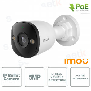Telecamera ip poe Bullet 5mp da esterno ip67 con ai, notturna a colori 30m e audio