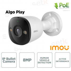 Telecamera ip poe 8MP da esterno ip67 con algo play, ai e notturna a colori 30m