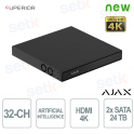 Ajax Superior NVR H2DAI2GAC 32-Channel Black with Artificial Intelligence and 4K Video Recording