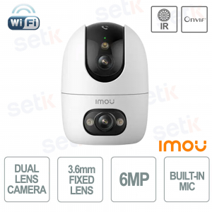 Imou A1 Dual 6MP Telecamera Wi-Fi Interno con Dual Lens 3MP, Visione Notturna Full Color e Rilevamento AI