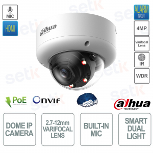 Caméra IP intelligente à double éclairage varifocale 4 MP WizMind AI 2,7-12 mm - Dahua