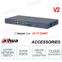Dahua 18-Port Cloud-Managed PoE Switch with 16 PoE Channels and 240W Total Power for IP Video Surveillance