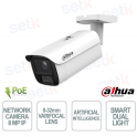 Caméra IP WizMind 8MP avec objectif varifocal 8-32 mm, double éclairage intelligent IA, IP67 IK10 - Dahua