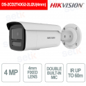 Caméra IP Acusense 4 MP avec objectif de 4 mm, éclairage hybride intelligent, audio intégré, IP67 - Hikvision