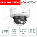 Telecamera IP Dome 8MP AcuSense Smart Hybrid Light Audio IP67 IK10 - Hikvision