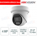 Turret IP Camera 4MP Varifocal AcuSense Smart Hybrid Light Audio IP67 IK10 - Hikvision