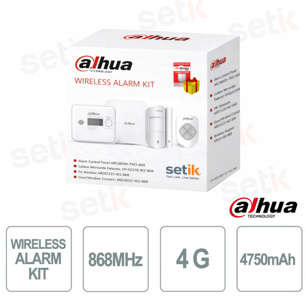 ART-ARC3800H-03-FW2-868 – Kit d'alarme intelligent sans fil avec 4G et vérification vidéo - Dahua