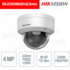 DS-2CD2146G2H-I 2.8mm 4MP AcuSense DarkFighter IP67 IK10 Dome IP Camera H.265+ WDR 120dB - Hikvision