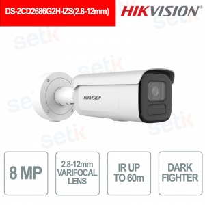 DS-2CD2686G2H-IZS 8MP Varifocale 2.8-12mm AcuSense DarkFighter IP67 IK10 IR 60m H.265+ - Hikvision