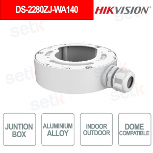 DS-2280ZJ-WA140 Junction Box Ø140 mm in Alluminio per Telecamere Dome Installazione a Parete - Hikvision