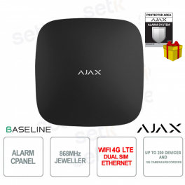 Ajax Hub 2 Plus Jeweler Black – Smart Burglar Alarm Control Panel with Photo Verification and Dual SIM