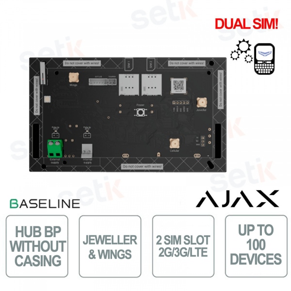 Ajax Hub BP Jeweler without casing – Wireless Alarm Control Panel with SIM and Photo Verification