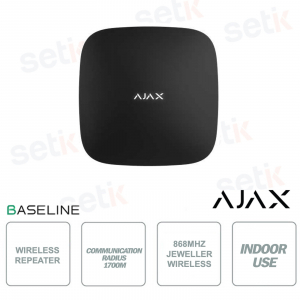 Ajax ReX 2 Jeweler Black: Advanced Range Extender with Photo Verification