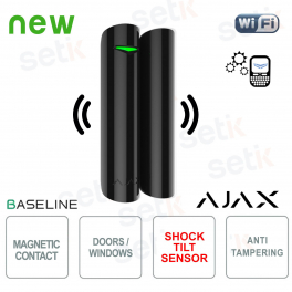 Ajax DoorProtect Plus Jeweller Nero: Sensore Wireless Avanzato per Apertura, Urti e Inclinazione
