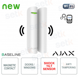 Ajax DoorProtect Plus Jeweller Bianco: Sensore Wireless Avanzato per Apertura, Urti e Inclinazione