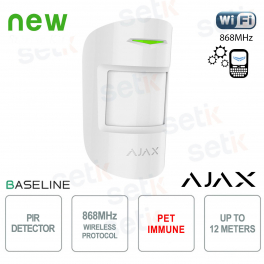 Ajax MotionProtect Jeweller Bianco – Sensore PIR Wireless da Interno