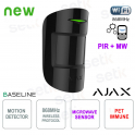 Ajax MotionProtect Plus Noir Bijoutier : Détecteur de mouvement PIR sans fil haute précision + Micro-ondes