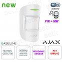 Ajax MotionProtect Plus Jeweler White: High-Precision Wireless PIR Motion Sensor + Microwave
