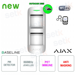 Ajax MotionProtect Outdoor Jeweller: Sensore di Movimento da Esterno Anti-Masking ad Alta Sicurezza