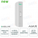 Ajax Curtain Outdoor Mini Jeweller – Wireless Outdoor PIR and Microwave Curtain Sensor, 5 m Range, IP55, Anti-sabotage