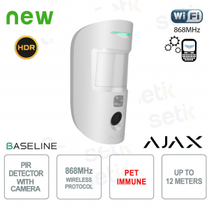 Ajax MotionCam HDR Jeweller Bianco – Rilevatore di movimento IR wireless con foto-verifica HDR