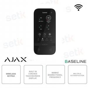 Ajax TouchScreen Jeweler KeyPad Black: 5" Touch Keypad with Advanced Security