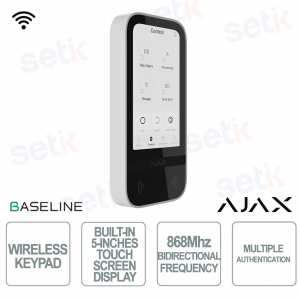 Ajax KeyPad TouchScreen Jeweler White: 5" Touch Keypad with Advanced Security