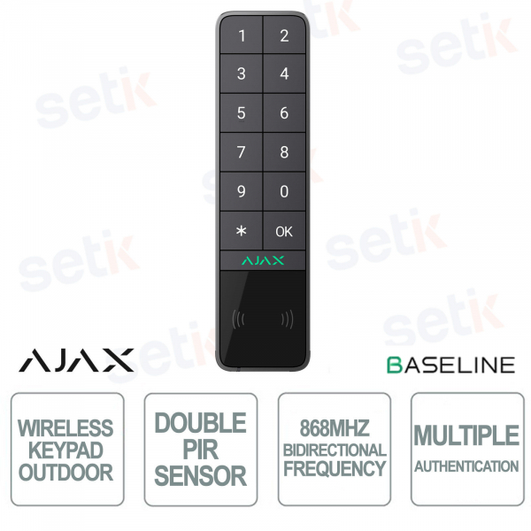 Ajax KeyPad Outdoor Grafite: Tastiera Wireless - Controllo Sicuro e Intelligente