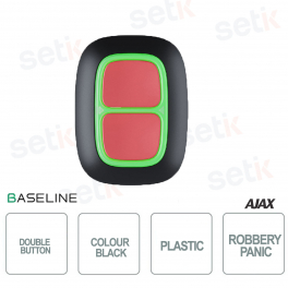 Ajax DoubleButton Jeweller Black: Wireless Anti-Robbery Device with Advanced Security and 5-Year Battery Life