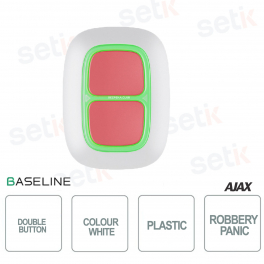 Ajax DoubleButton Jeweller White: Wireless Anti-Robbery Device with Advanced Security and 5-Year Battery Life