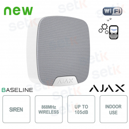 Ajax HomeSiren Jeweller Bianca: Sirena Wireless da Interno Potente e Affidabile per Sistemi di Sicurezza Avanzati
