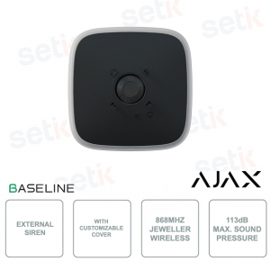 Ajax StreetSiren DoubleDeck Jeweller Black Wireless Outdoor and Indoor Siren with 113 dB Alarm and Anti-Sabotage Protection