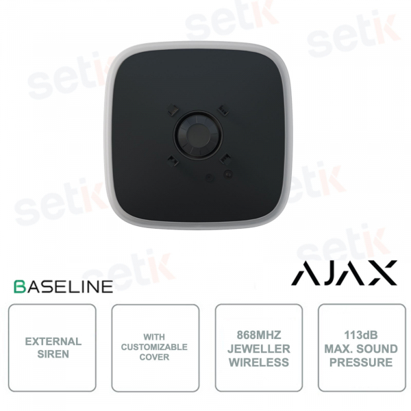 Ajax StreetSiren DoubleDeck Jeweller Nera Sirena Wireless da Esterno e Interno con Allarme 113 dB e Protezione Anti-Sabotaggio
