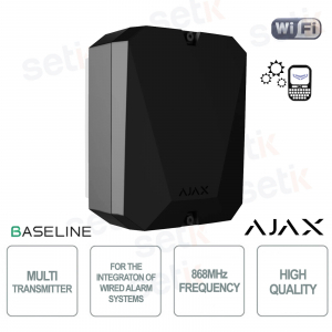 Module Ajax MultiTransmitter Jeweller noir pour capteurs câblés tiers