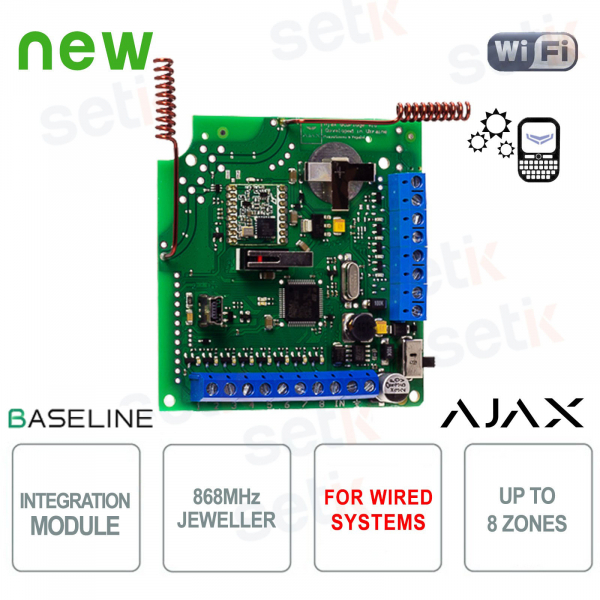 Ajax modulo integrazione sensori WiFi in sistemi cablati