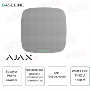 Ajax SpeakerPhone Jeweller White – Wireless Voice Module for Alarm Verification
