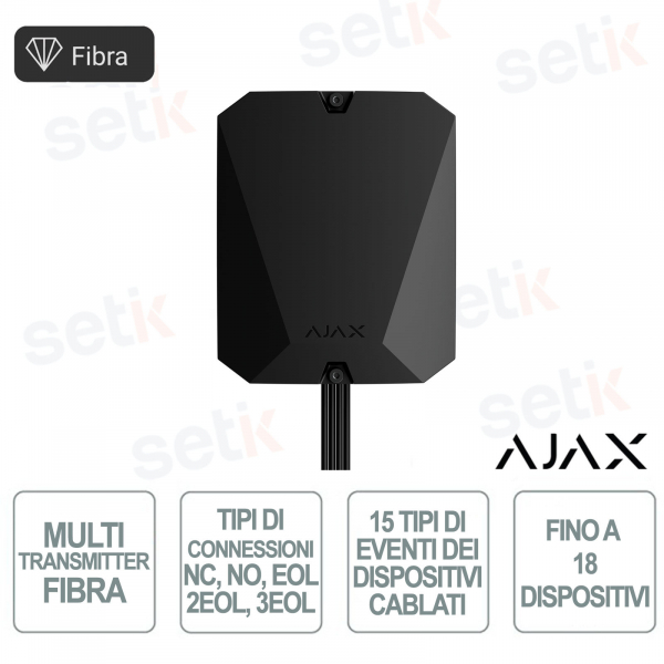 Ajax Superior MultiTransmitter Fibra 18 Zone Modulo Integrazione Cablaggi con Comunicazione Fibra 2000 m