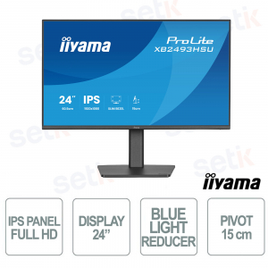 Monitor iiyama ProLite XB2493HSU-B1 24" IPS Full HD 120Hz, Pivot, Flicker Free, HDMI, DisplayPort, USB Hub