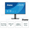 iiyama ProLite XB2496HSC-B1 24" IPS Full HD 144Hz USB-C 65W Monitor, Adjustable Ergonomic Stand, Flicker Free, HDMI