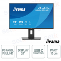 Monitor iiyama ProLite XB2497HSN-B1 24" IPS Full HD 100Hz USB-C Dock LAN, supporto ergonomico, HDMI, DisplayPort, Adaptive Sync