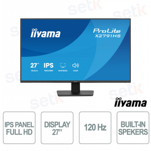 Monitor iiyama ProLite X2791HS-B1 27" IPS Full HD 120Hz, Adaptive Sync, Flicker Free, HDMI, DisplayPort, altoparlanti integrati