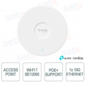 Access Point Wi-Fi 7 TP-Link Omada EAP787 Tri-Band BE12000, porta 10G PoE++, 8-stream, gestione cloud SDN, alta densità client