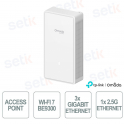TP-Link Omada EAP775-Wall Tri-Band BE9300 Wi-Fi 7 Access Point, 2.5G PoE Ports, Omada SDN, 380+ Clients, Wall Mount