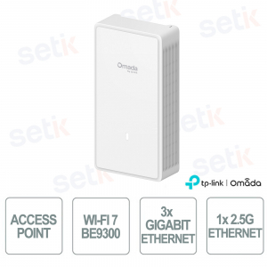 TP-Link Omada EAP775-Wall Tri-Band BE9300 Wi-Fi 7 Access Point, 2.5G PoE Ports, Omada SDN, 380+ Clients, Wall Mount