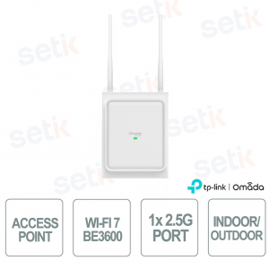 Omada EAP725-Outdoor Wi-Fi 7 BE3600 AP, Dual Band, 2.5G PoE+, IP66, antenne direz./omni, Mesh Cloud SDN