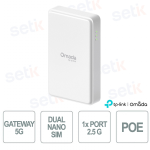 Omada ER701-5G-Outdoor Gateway 5G, fino a 7.01 Gbps, 2.5G PoE, Dual SIM, IP66 Outdoor, Gestione Cloud SDN
