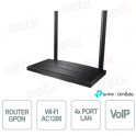 XC220-G3v Router GPON AC1200 Dual Band WiFi con 4 Porte Gigabit, VoIP FXS e Supporto EasyMesh per Fibra Ottica